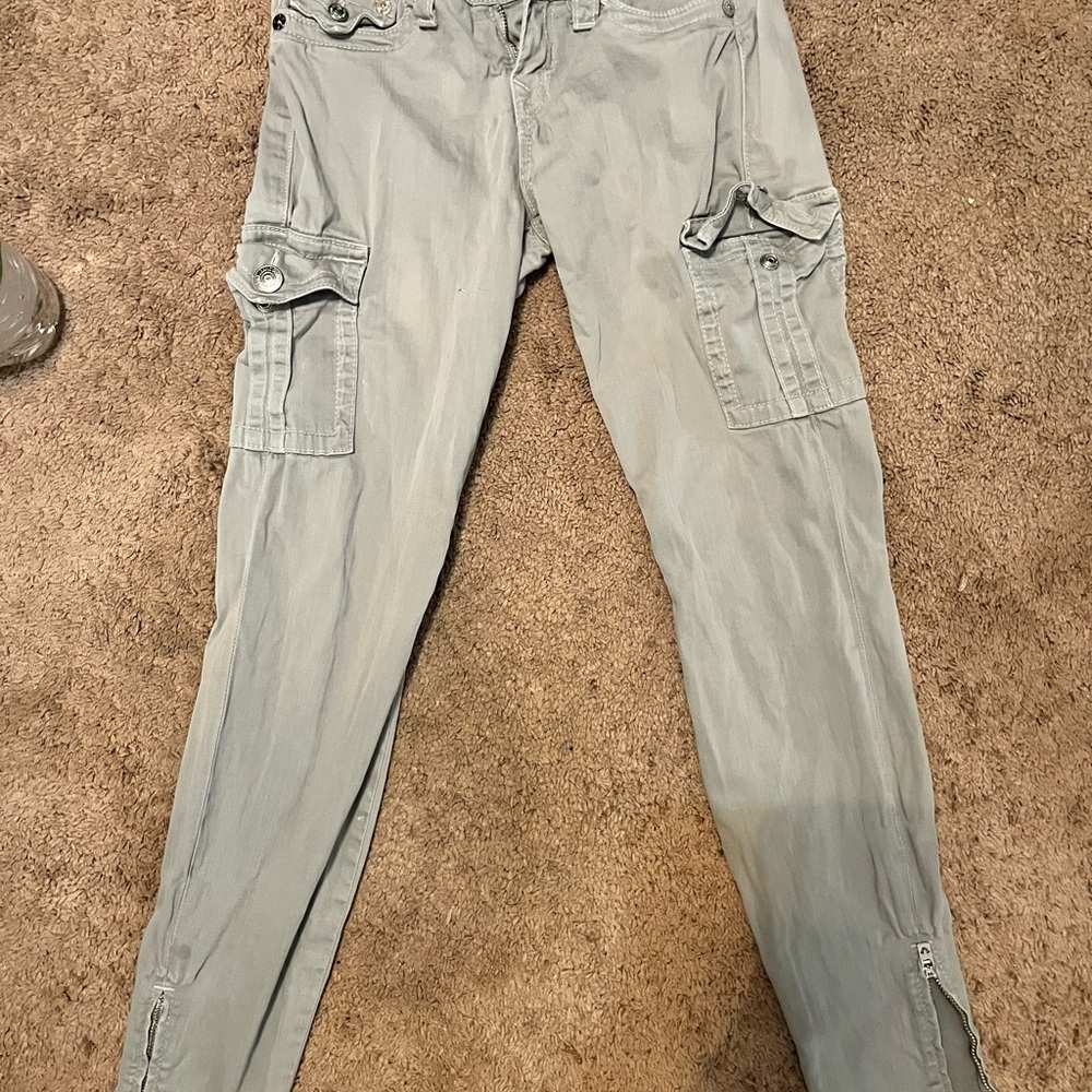 True Religion Gray Pants with Silver Details